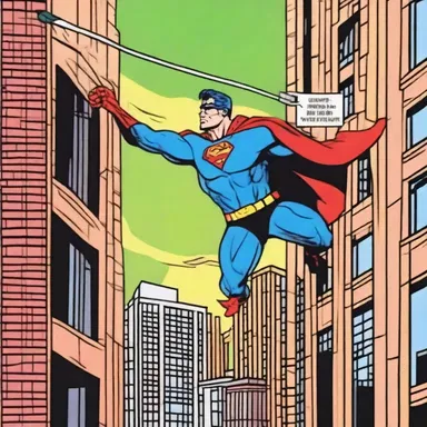 The superhero used a hop pole to swing from one building to another in the comics.