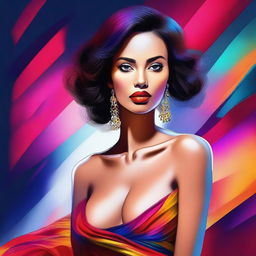 A digital art piece featuring an elegant and attractive figure