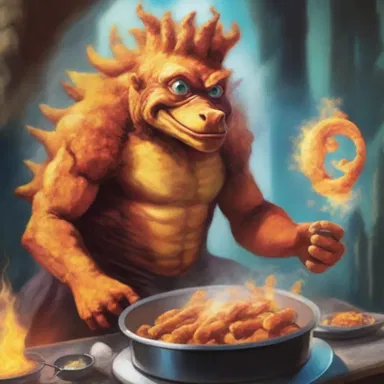 In the fantasy novel, the protagonist learns how to deep-fry magical creatures to gain their powers.