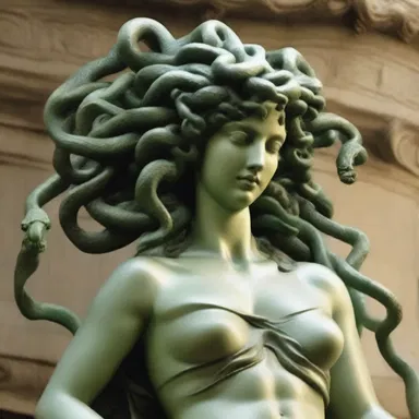 In Greek mythology, Medusa's serpent-like hair and gaze turned those who looked at her into statues, filling them with detestation.