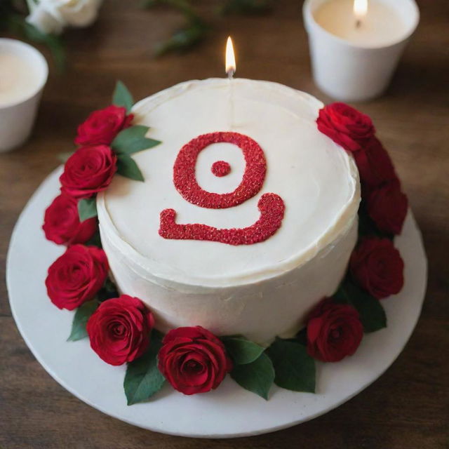 A beautifully decorated birthday cake with the number '20' on top, sitting on a festive table.