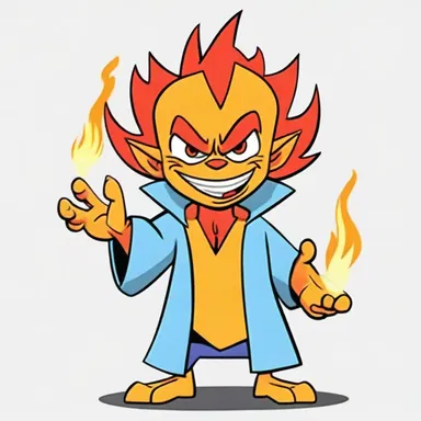 The animated show featured a lovable yet mischievous character who occasionally turned into a demoniac with a fiery aura when angered.