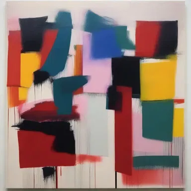 The artist expressed the sorriness of human existence through a series of abstract paintings.