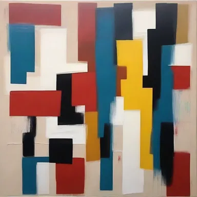 The artist expressed the sorriness of human existence through a series of abstract paintings.