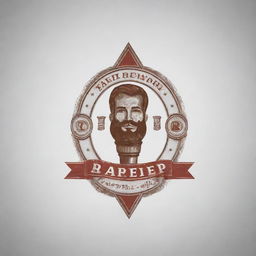 Create a compelling logo for 'Zaffar Barber Shop'. The design should incorporate classic barber elements such as a barber pole and scissors, executed in a modern and masculine style.