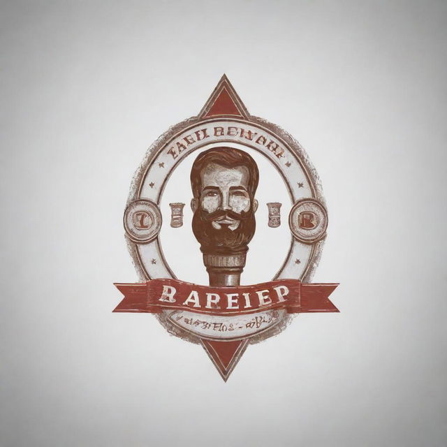 Create a compelling logo for 'Zaffar Barber Shop'. The design should incorporate classic barber elements such as a barber pole and scissors, executed in a modern and masculine style.