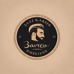 Design a unique logo for 'Zafar Barber' using Arabic script, with an amalgamation of traditional barbershop elements and Arabic aesthetics. Opt for a harmonious blend of color and style.