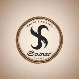 Design a distinctive logo for 'Zafar Barber' using Urdu script. The design should blend traditional barbershop elements with an Urdu aesthetic, using a harmonious color scheme that reflects a contemporary look.