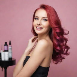 Create an attractive image advertising a deal for a salon. The image should include a discount percentage, salon services offered, and utilize bright, welcoming colors to draw attention.