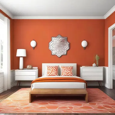 The overbold color choice for the accent wall brings a vibrant energy to the room.