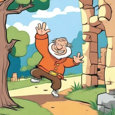 In the cartoon, the overbold character always gets into trouble with their daring adventures.