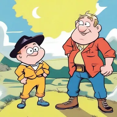 In the cartoon, the overbold character always gets into trouble with their daring adventures.