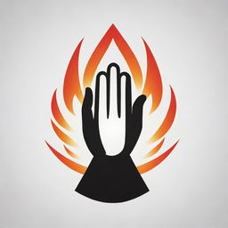 Design a logo featuring hands in prayer position, encapsulated within the flame of a torch. The logo should prominently display the name 'REVIVIL'.