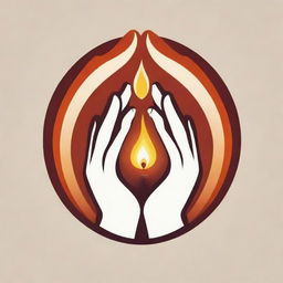 Design a logo featuring hands in prayer position, encapsulated within the flame of a torch. The logo should prominently display the name 'REVIVIL'.