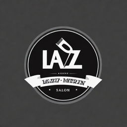 A dynamic and professional logo for 'Lazz Men's Salon', incorporating elements of masculine style, barbering tools, and sleek typography, intended for display on a banner