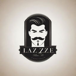 A dynamic and professional logo for 'Lazz Men's Salon', incorporating elements of masculine style, barbering tools, and sleek typography, intended for display on a banner