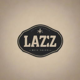 A dynamic and professional logo for 'Lazz Men's Salon', incorporating elements of masculine style, barbering tools, and sleek typography, intended for display on a banner