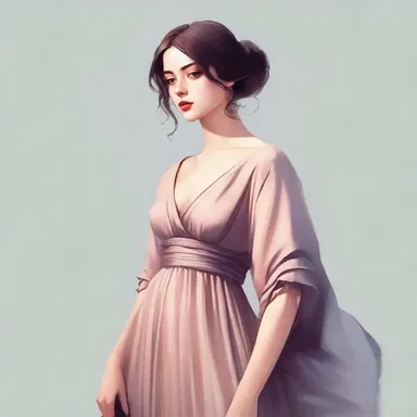 The protagonist in the novel was described as wearing a flowing dress with dolman sleeves.