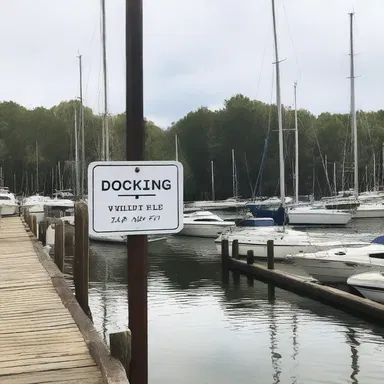 As they strolled along the romantic waterfront, they noticed a sign indicating a docking fee for the sailboats at the marina.