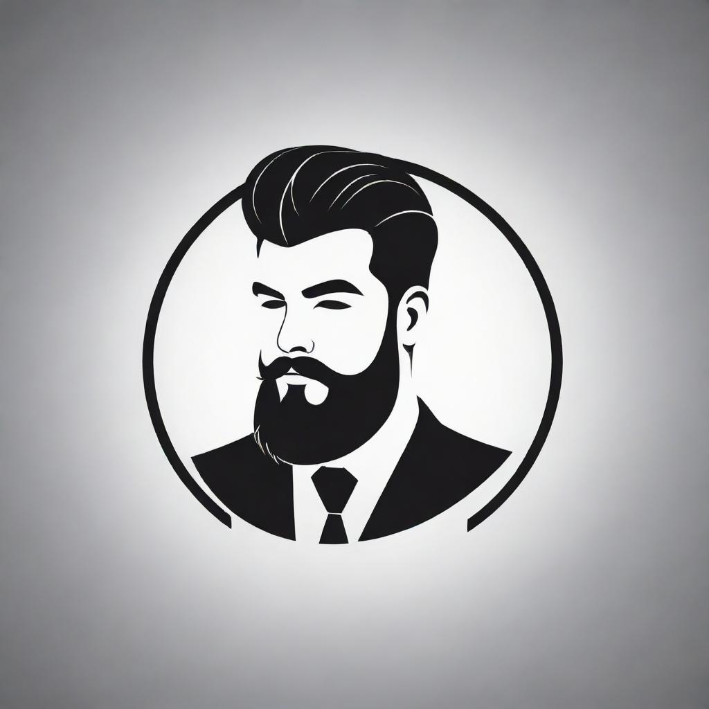 A sharply designed logo for a man's salon representing masculinity and grooming, utilizing barbering symbols and contemporary designs, without any text or name included