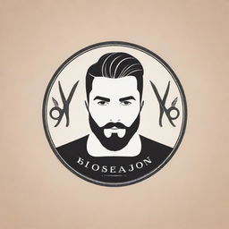 A sharply designed logo for a man's salon representing masculinity and grooming, utilizing barbering symbols and contemporary designs, without any text or name included