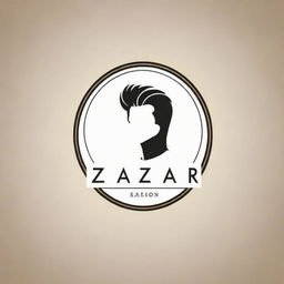 A stylish and modern logo for a man's salon, incorporating the name 'Zafar'. The design should reflect sophisticated elegance and masculine style of the salon