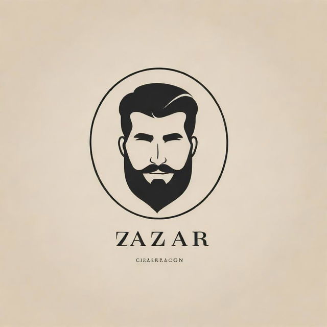 An expertly crafted logo for a men's salon, showcasing masculine sophistication with the inclusion of the name 'Zafar' in a stylish, bold typography.