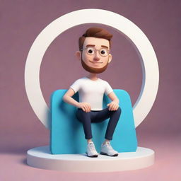 Illustrate a 3D animated character casually resting atop an Instagram logo. Behind the character is an Instagram profile page, with the username 'jsa_anatomy aspirant', 60 followers, and 60 posts. The profile picture should be consistent and appropriate.