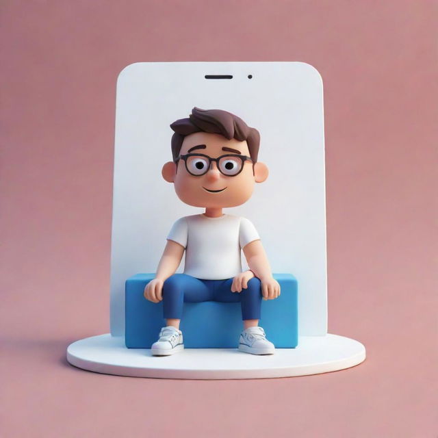 Illustrate a 3D animated character casually resting atop an Instagram logo. Behind the character is an Instagram profile page, with the username 'jsa_anatomy aspirant', 60 followers, and 60 posts. The profile picture should be consistent and appropriate.