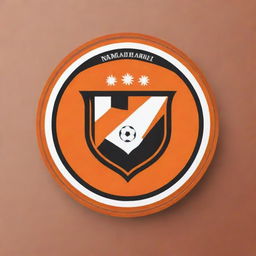 Modify the previously created Namdhari FC logo to adopt an orange color scheme while maintaining the design characteristics of a football club and its touch of classic sophistication.