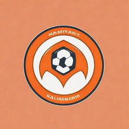 Modify the previously created Namdhari FC logo to adopt an orange color scheme while maintaining the design characteristics of a football club and its touch of classic sophistication.