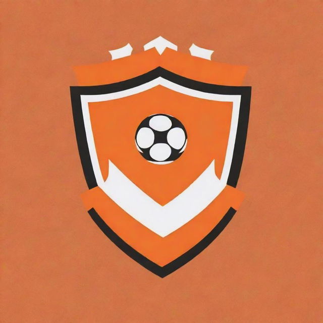 Modify the previously created Namdhari FC logo to adopt an orange color scheme while maintaining the design characteristics of a football club and its touch of classic sophistication.