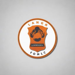 Create a logo for a football club named Langar FC. The design should incorporate elements of football and classical elegance. The color scheme should be dominated by vibrant shades of orange for a bold and distinctive branding statement.