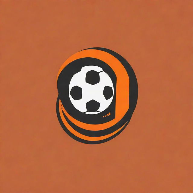 Develop a boldly vibrant logo for 'Langar 11', combining the dynamic nature of football and the team's name. The color scheme should prominently feature orange, alongside white for contrast and balance.