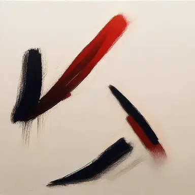 The artist used sparsity of brushstrokes to create a minimalist painting.