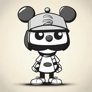 The cartoon character was drawn with sparsity, giving it a simple and easily recognizable appearance.