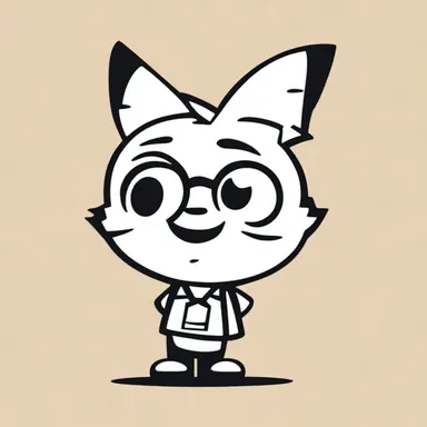 The cartoon character was drawn with sparsity, giving it a simple and easily recognizable appearance.