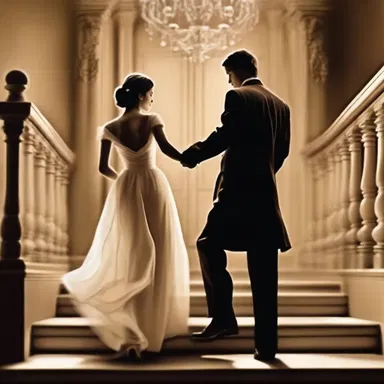 He held her hand like a conductor, leading her through the steps of their romantic dance.