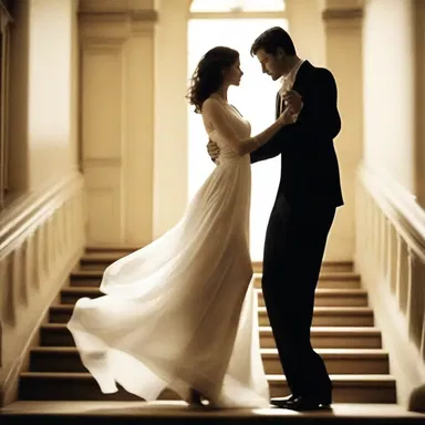 He held her hand like a conductor, leading her through the steps of their romantic dance.
