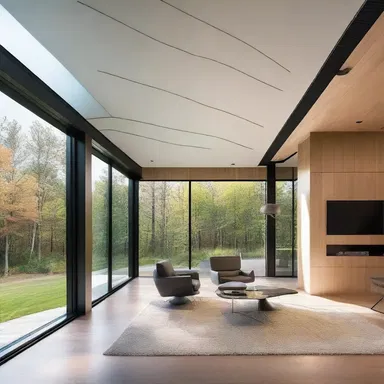 The metallic conductor wire was expertly integrated into the sleek design of the modern house.
