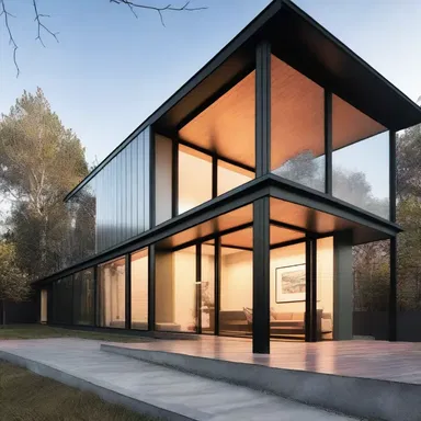 The metallic conductor wire was expertly integrated into the sleek design of the modern house.