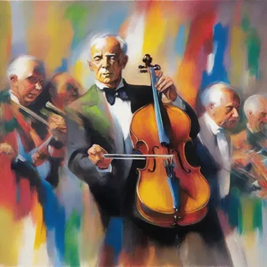 The intricate brushstrokes and vibrant colors in the painting captured the conductor's dynamic gestures as he guided the musicians through a symphony.