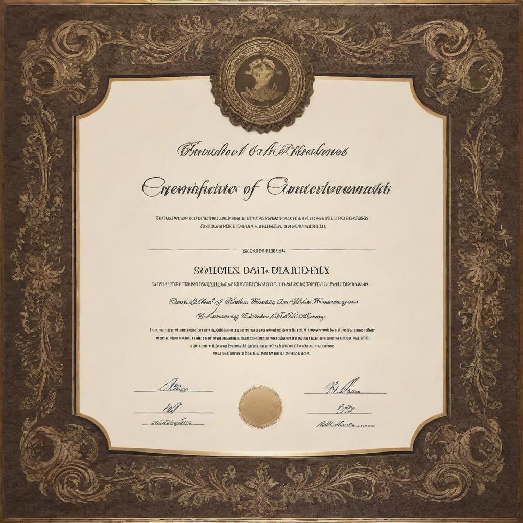 Create an official certificate with ornate borders and elegant typography. It should be titled 'Certificate of Achievement' and the recipient's name should be 'Qais Malikzada'.