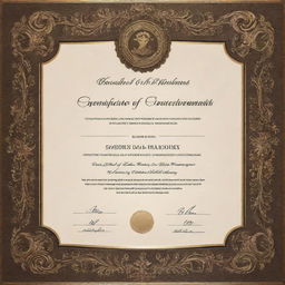 Create an official certificate with ornate borders and elegant typography. It should be titled 'Certificate of Achievement' and the recipient's name should be 'Qais Malikzada'.