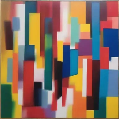 The abstract painting used blurred lines and vibrant colors to befog the viewer's perception, evoking a sense of mystery and uncertainty.