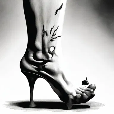 The image of a cloven foot may be used in romantic poetry to symbolize the clash between earthly desires and divine love.