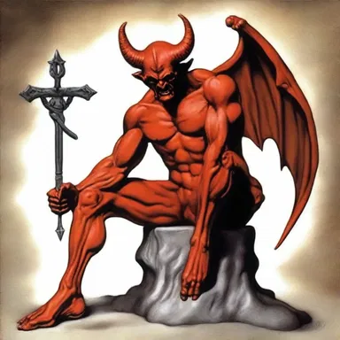 According to mythology, the devil is often portrayed with a cloven foot as a sign of his evil nature.