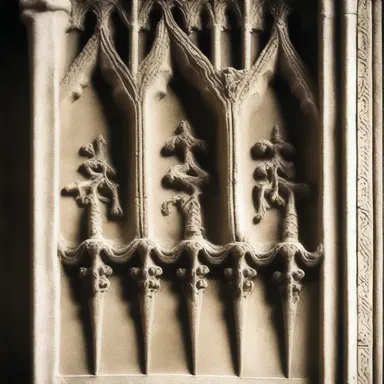 The cloven foot motif is often seen in the architectural ornamentation of Gothic cathedrals.