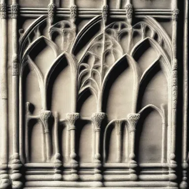 The cloven foot motif is often seen in the architectural ornamentation of Gothic cathedrals.
