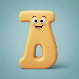 Begin with a simple, block letter 'A'. Now, add child-friendly, animation-style embelishments: gentle curves, large eyes, and smile. Detail this transformation from a plain letter 'A' to a cheerful, animated character, step by step.